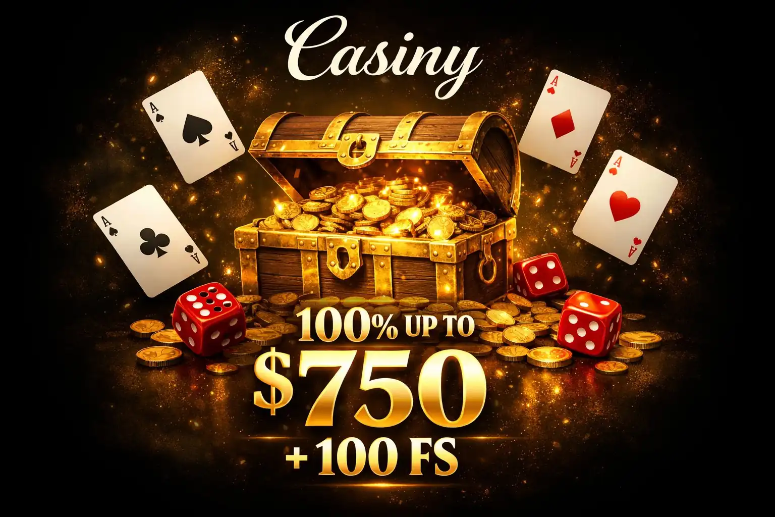 Casiny first deposit bonus 100% match up to $750