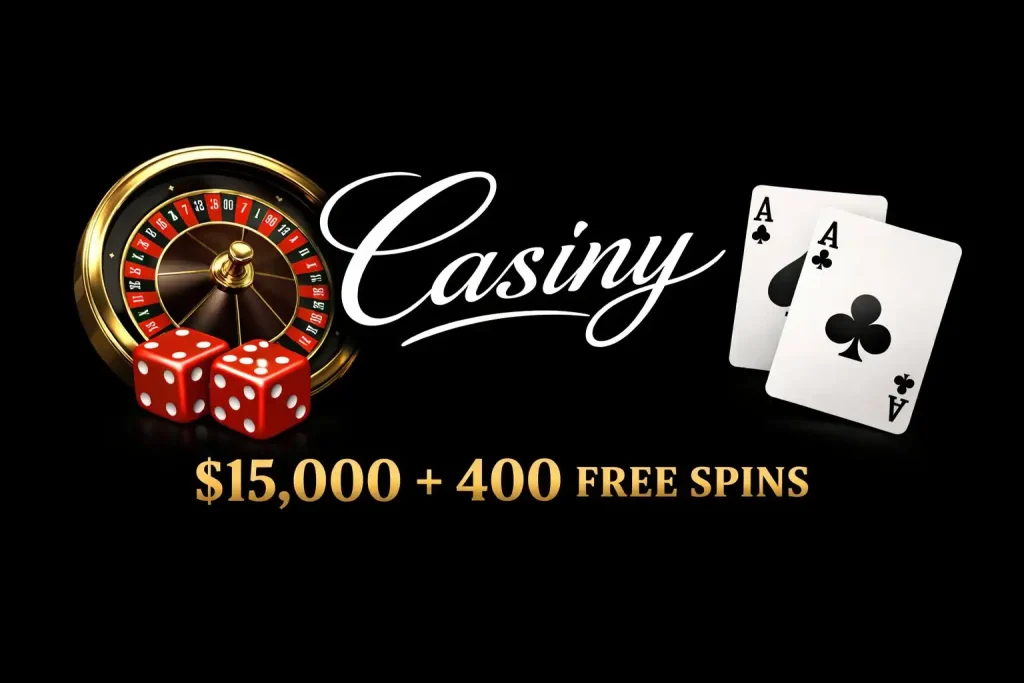 Casiny Australia welcome bonus $15,000 and 400 free spins